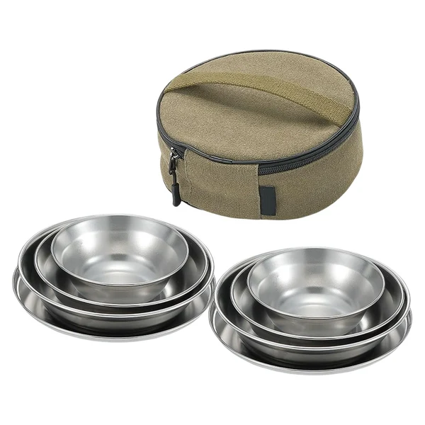 Solid Maxbell Portable Camping Tableware with Storage Bag Cutlery for Picnic Backpacking 8 Tableware with Bag User-Friendly