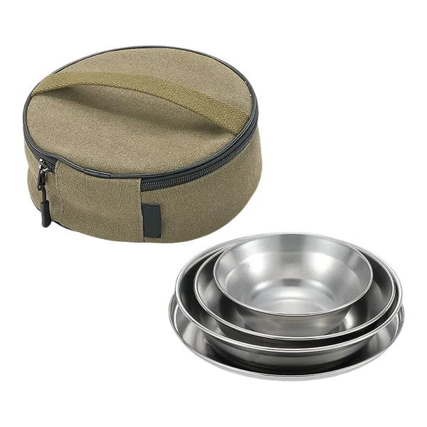 Safe Maxbell Portable Camping Tableware with Storage Bag Cutlery for Picnic Backpacking 4 Tableware with Bag Durable