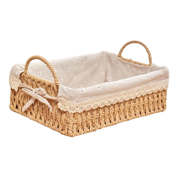 Original Design Maxbell Woven Storage Baskets Food Serving Baskets for Breakfast Vegetables Bedroom Rectangle First-Class