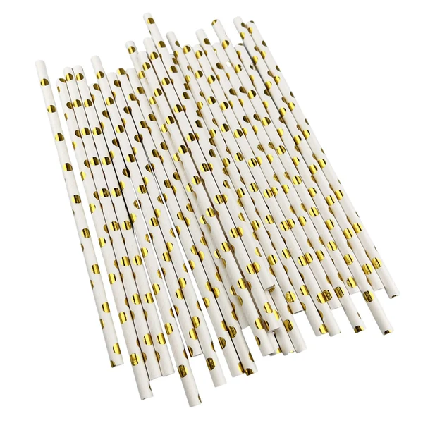 Powerful Maxbell 25 Pieces Party Paper Straws Drinking Straw for Restaurants Home Bridal Long-Lasting