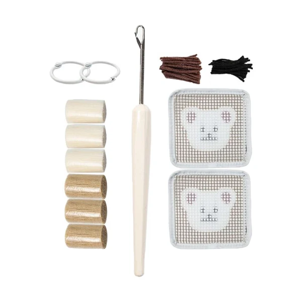 Smooth Maxbell Coaster Latch Hook Kits DIY Crochet Embroidery Kits for Cup Coaster Making A Original