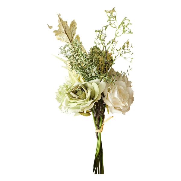 Lightweight Maxbell Romantic Artificial Flowers Bouquet Arrangement for Wedding Kitchen Green Smart