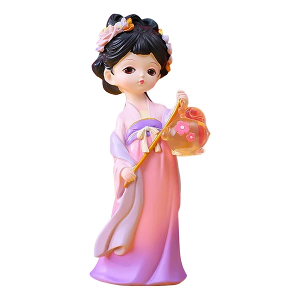 Reliable Maxbell Traditional Chinese Girls Statue Sculpture Entryway Window Resin Figurines Lantern Casual