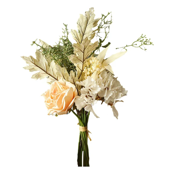 Contemporary Maxbell Romantic Artificial Flowers Bouquet Arrangement for Wedding Kitchen Light Pink Premium Material