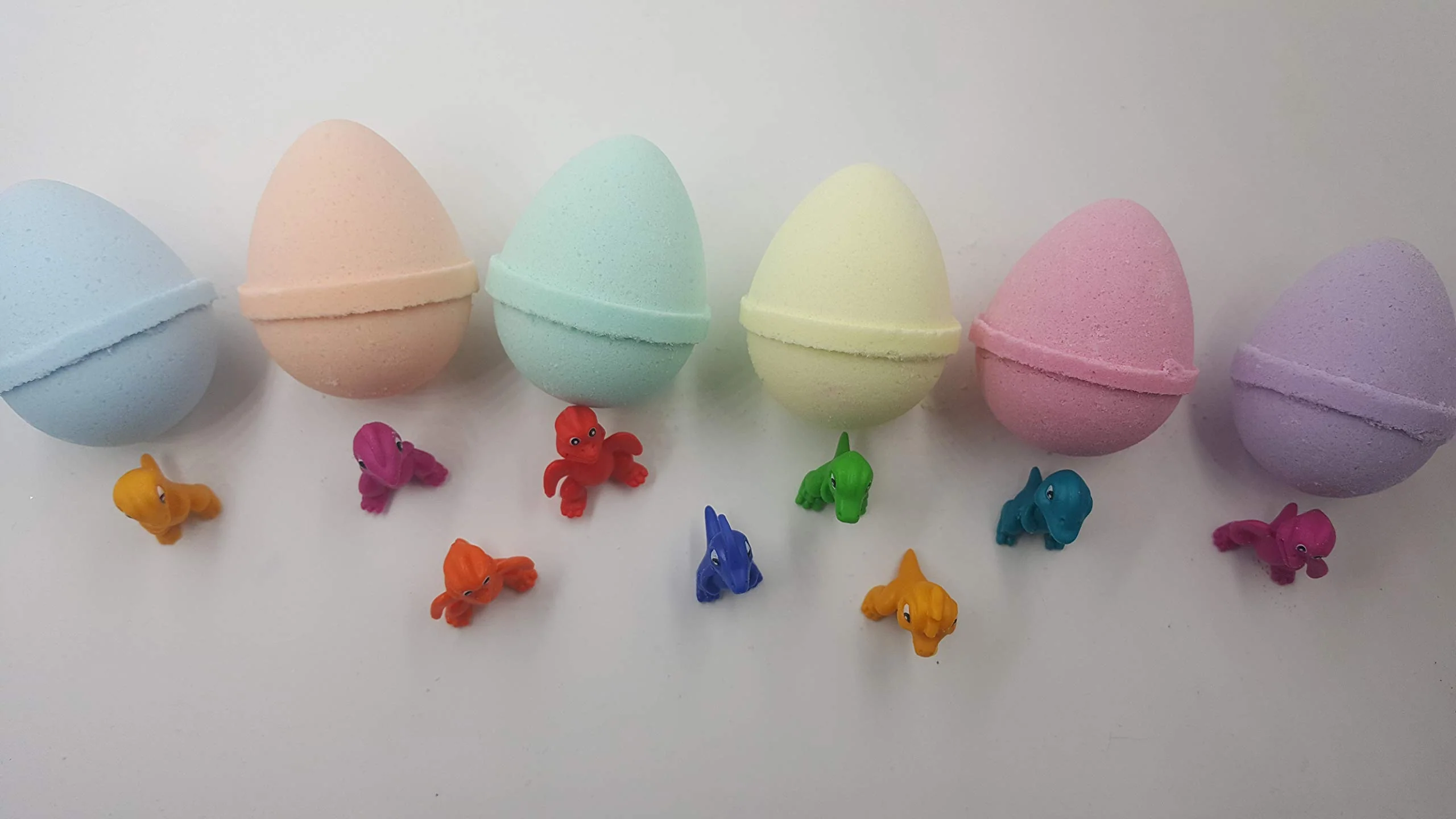 Exclusive SPA PURE LITTLE DINOS BOMBS 6 EGG-SHAPED bath bombs for kids with surprise LITTLE DINOS inside USA Made Handmade Natural Bath Bombs Birthday… Prestigious