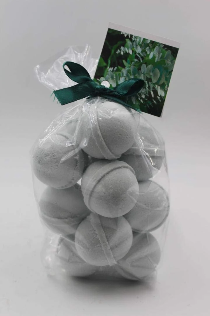 Solid Spa Pure Eucalyptus Spearmint Bath Bomb Fizzies USA Made with Shea Butter Ultra Moisturizing - Great for Dry Skin 14 Count Pack of 1 Fine