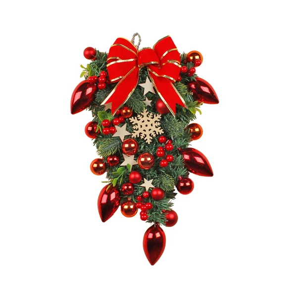 Contemporary Maxbell Vivid Christmas Tree Wreath Decorative Ball Colorful Hanging Garland Red Advanced