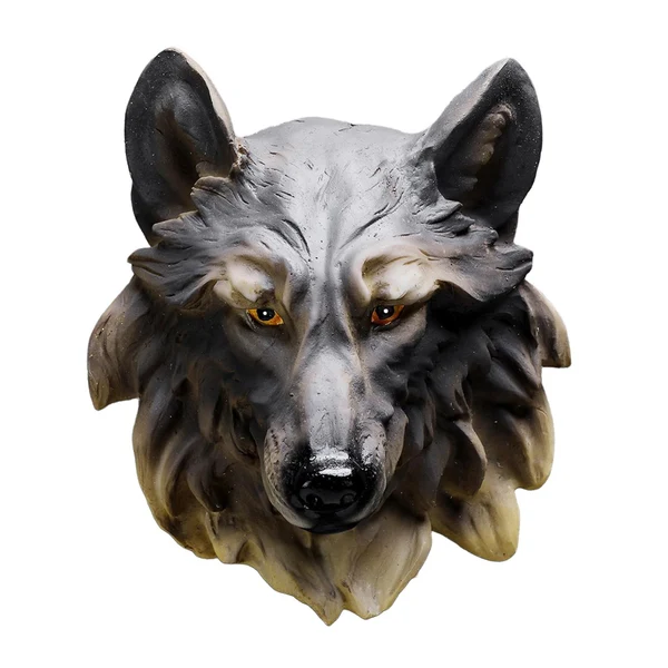 Classic Maxbell Animal Wolf Head Wall Art Decorations Bust Wall Statue Fine Workmanship Brown Versatile