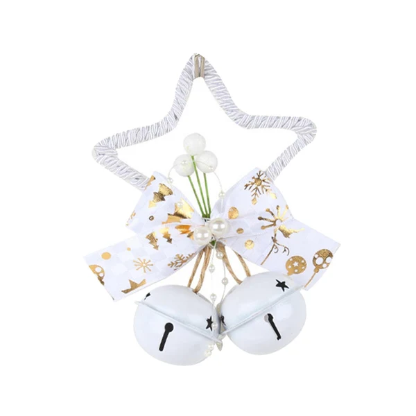 Luxury Maxbell Christmas Hanging Bow Bell Pendant Decor Ornament for New Year Indoor white Dependable