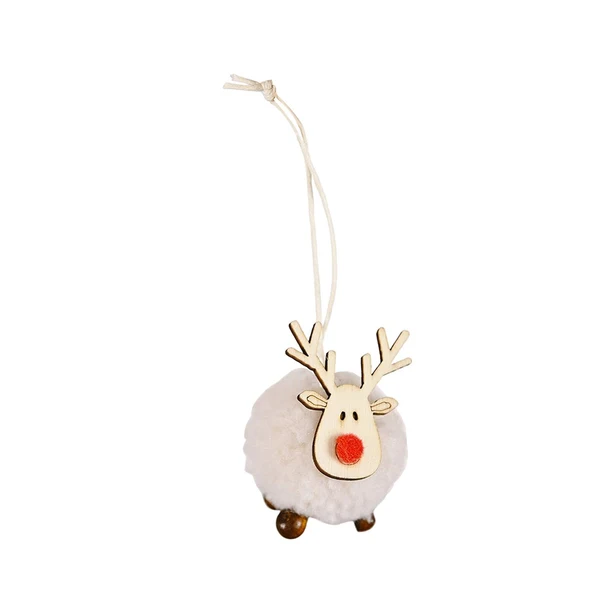 Comfortable Maxbell Christmas Reindeer Figures Decoration Elk Deer Doll for New Year Garden white Traditional
