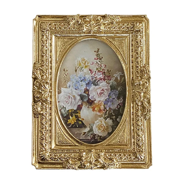 Advanced Maxbell Photo Frame Display Holder Ornate Embossed Picture Frame for Hallway Home Natural