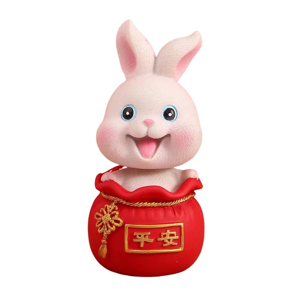 Relaxed Maxbell Resin Statues Figurine Sculpture Desk Store Home Shop Shaking Head Rabbit Safe Pink Convenient