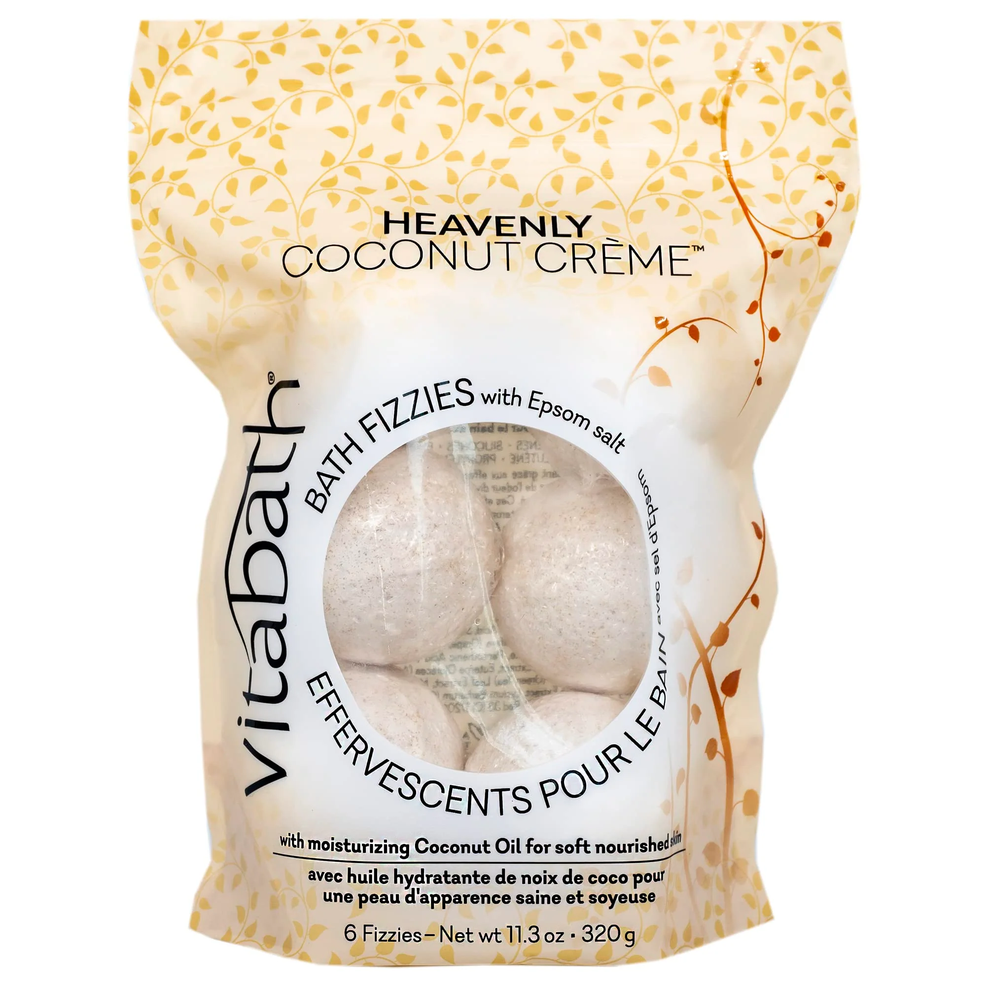 Unique Vitabath Heavenly Coconut Crème Bath Fizzies with Epsom Salt Relax Nourish Unwind Body Mind Calming Aromatherapy for Muscle Soreness Reviving… Contemporary
