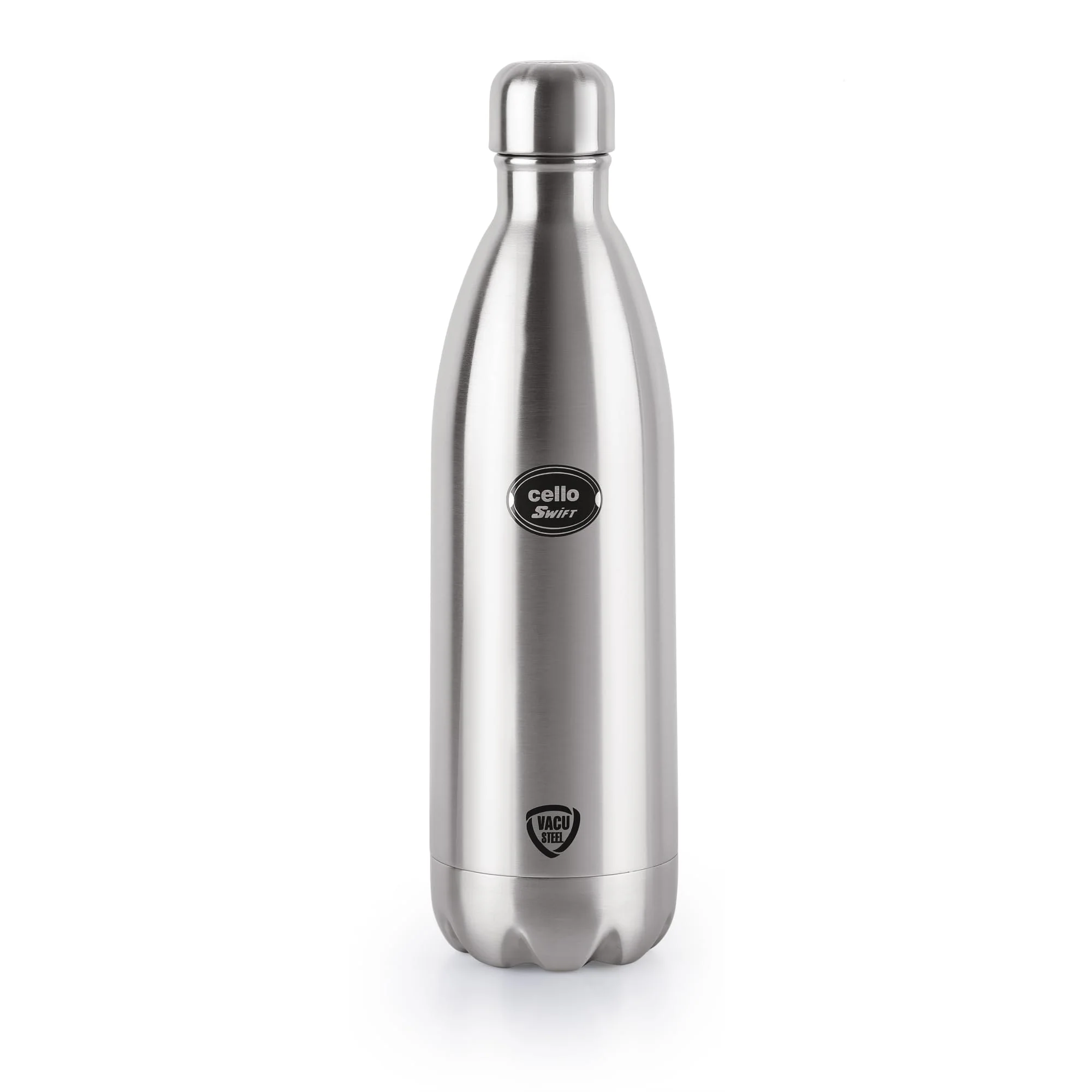 Carefully Designed Cello Swift Stainless Steel Vacuum Insulated Flask with Screw Lid Leak Proof Double Walled Silver Bottle for Home Office Travel 34oz Silver Advanced