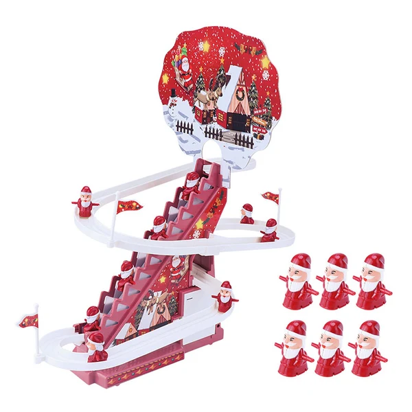 User-Friendly Maxbell Electric Climbing Ladder Toys Music Roller Coaster Toy for Party Home Decor 6Pcs Santa Claus Versatile