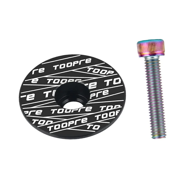 Recyclable Maxbell Aluminum Alloy Bicycle Headset Top Hat Front Fork Cover for Mountain Bikes Black Breathable