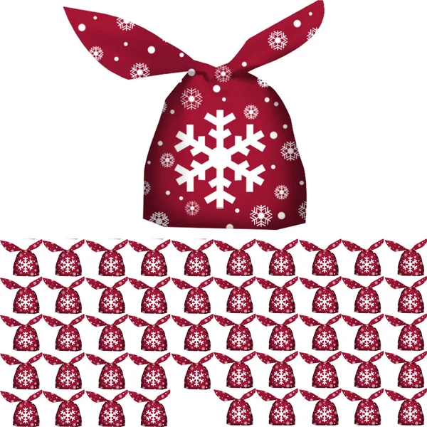 Crafted Maxbell 50 Pieces Christmas Bags Goody Gift Bags Bulk Red Snowflake Genuine