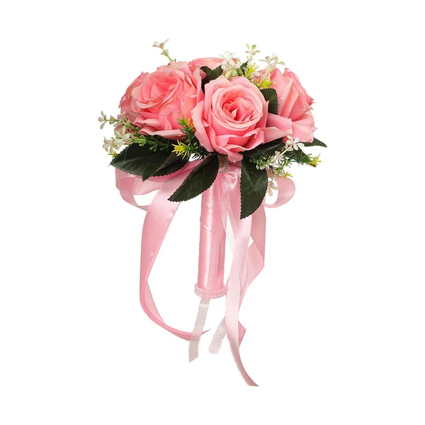 Solid Maxbell Elegant Wedding Bride Bouquet Arrangement for Church Party Decor Pink User-Friendly