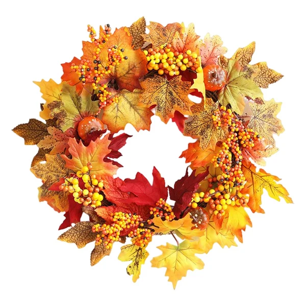 High-End Maxbell Fall Pumpkin Wreath Hanging Decor Harvest Halloween Indoor Home Premium Material