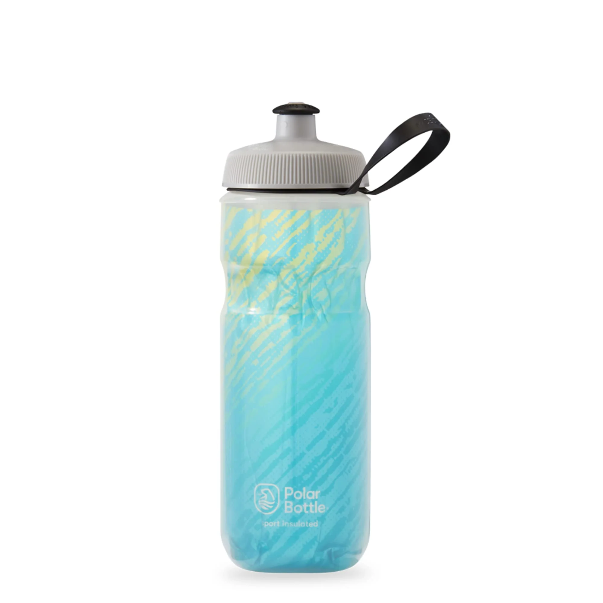 Comfortable Polar Bottle - Sport Insulated 20oz Nimbus Seaside Blue Yellow - Leak Proof Water Bottles Keep Water Cooler 2x Longer than a Regular Reusable Flexible