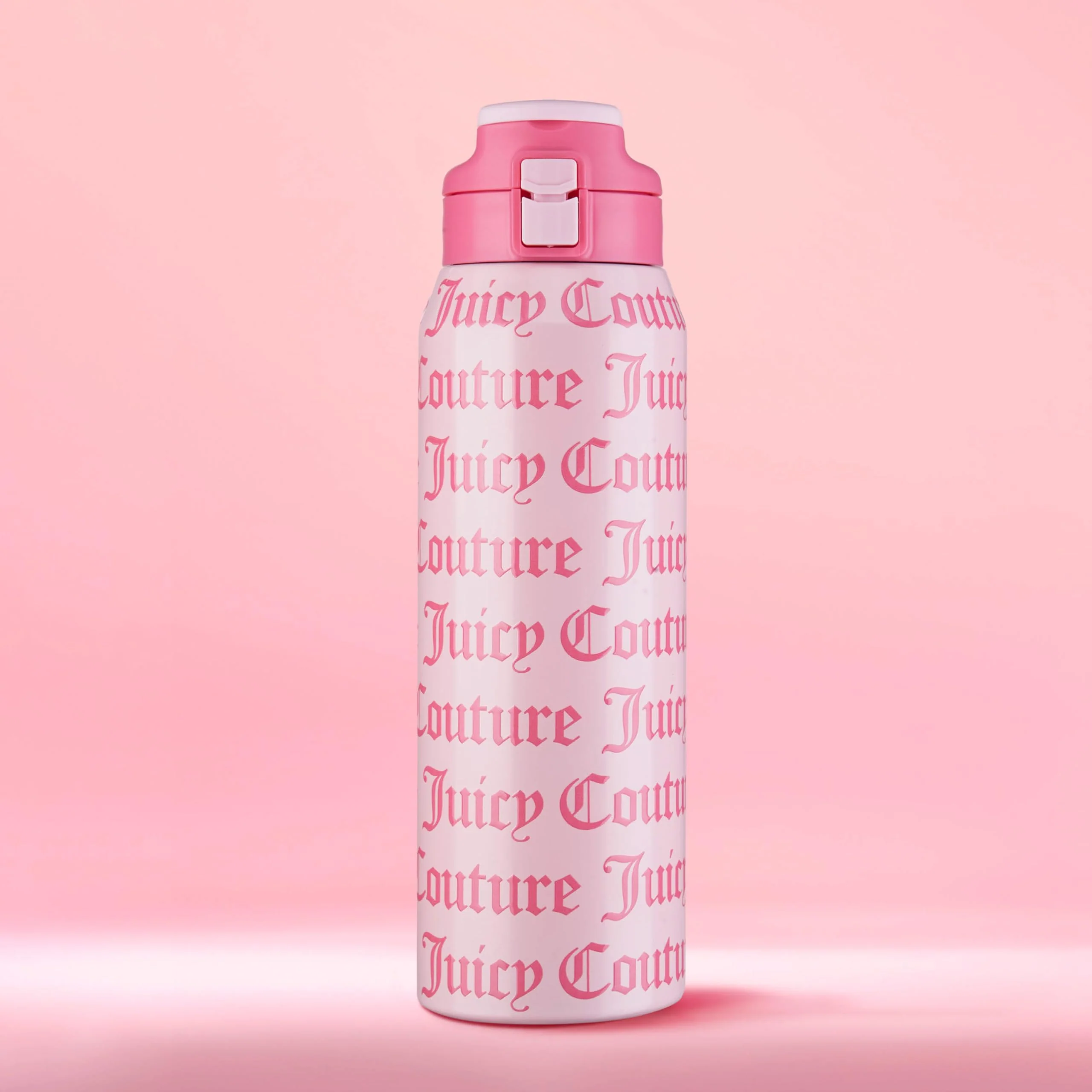 Exclusive Juicy Couture Glam Getaway Logo 32oz Tumbler with Flip Top Lid Pink Premium