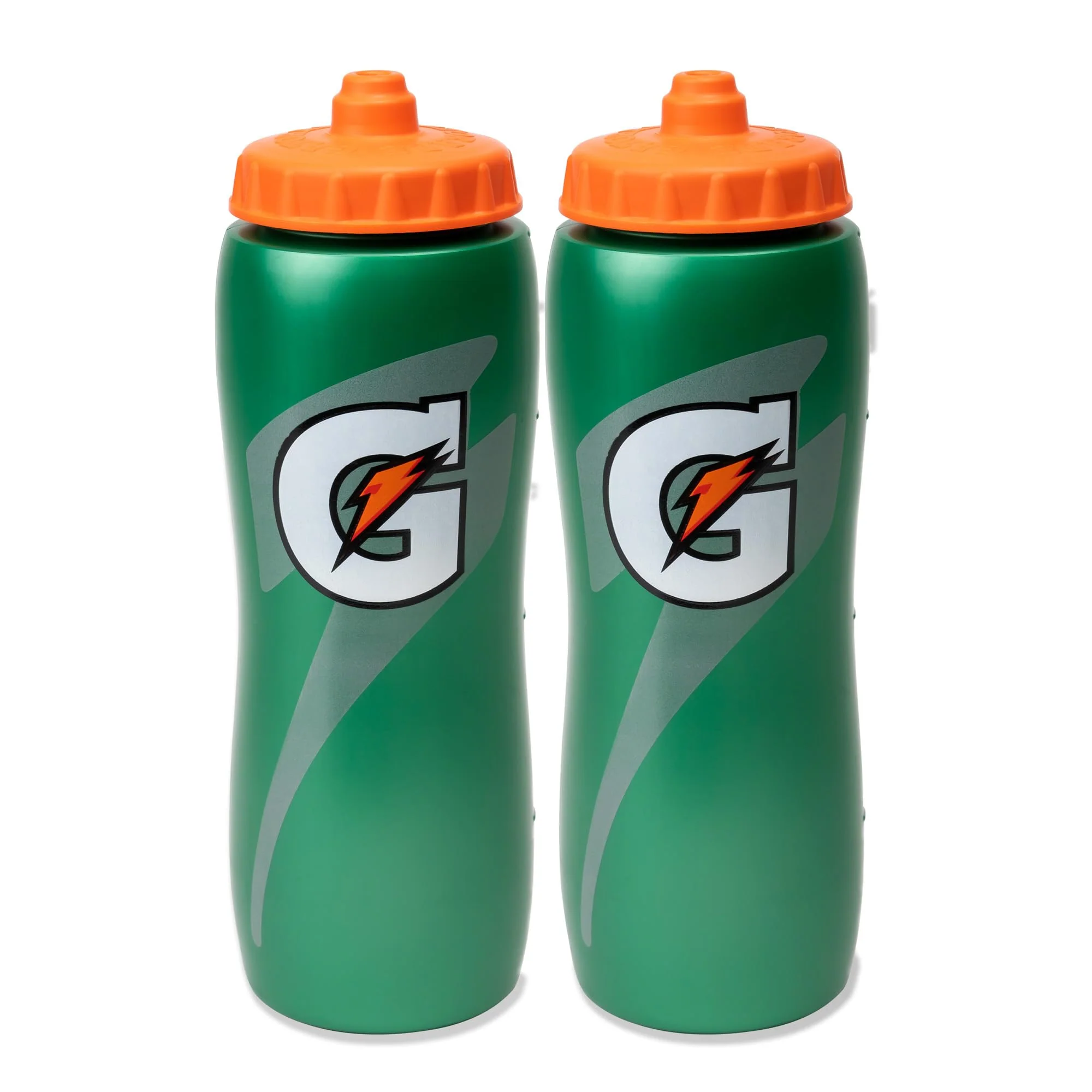 Sophisticated Gatorade 32 Oz Squeeze Water Sports Bottle - Pack of 2 - New Easy Grip Design User-Friendly