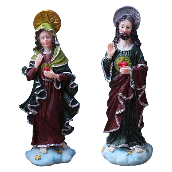 Long-Lasting Maxbell Virgin Mary Statue Jesus Statue Desk Gift Household Collectibles Pure