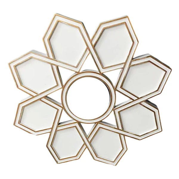 Environmentally Friendly Maxbell Makeup Mirror Ornament Decorative Mirror for Washroom Bedroom White Flexible