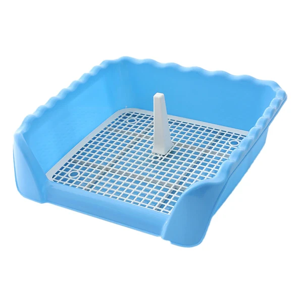 Efficient Maxbell Pet Cat Training Toilet Tray Detachable Lattice Dogs Toilet for Indoor Blue Medium Expertly Made