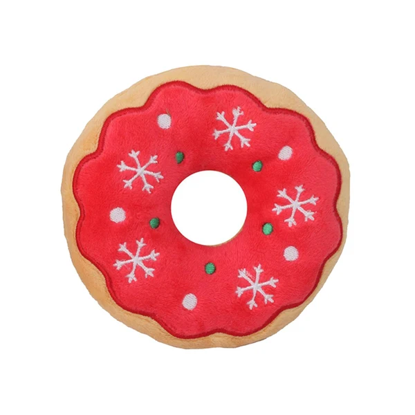 Superior Maxbell Cute Dog Squeaky Toy Squeaky Play Stuffed Animal for Christmas Camping Red Donut Traditional