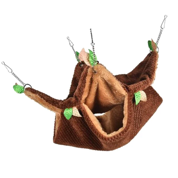 Certified Maxbell Pet Hamster Bird Ferret Rat Squirrel Hammock Hanging Cage Nest House Toys brown hammock Reusable