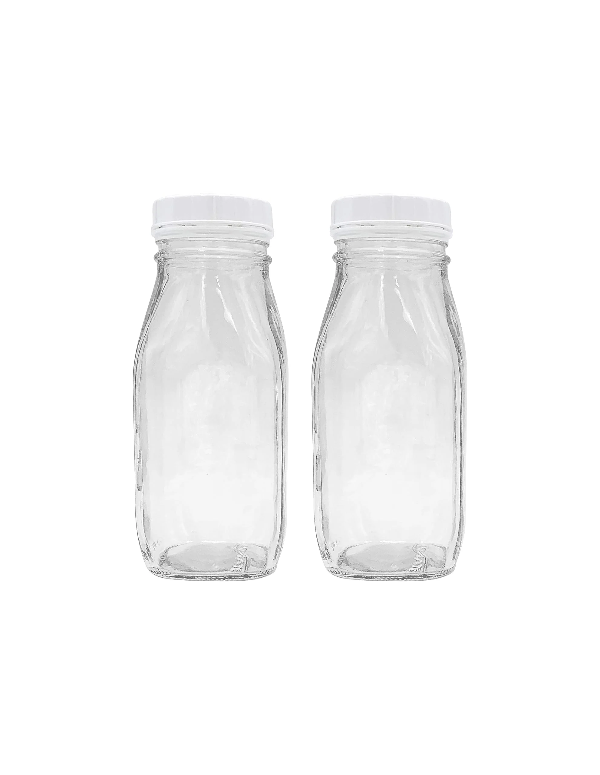 Fine 12 oz. Glass Bottle with Screw On Cap 2 pack Prestigious