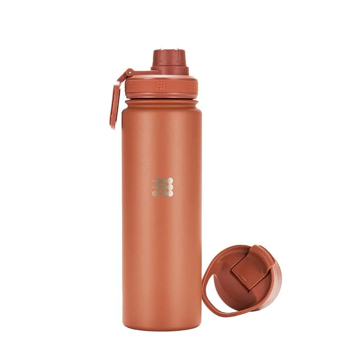 Optimized Cubitt Hydro Bottle 24 oz - Insulated Steel 2 Leak-Proof Lids Cold 24h Hot 12h - Terracotta First-Class