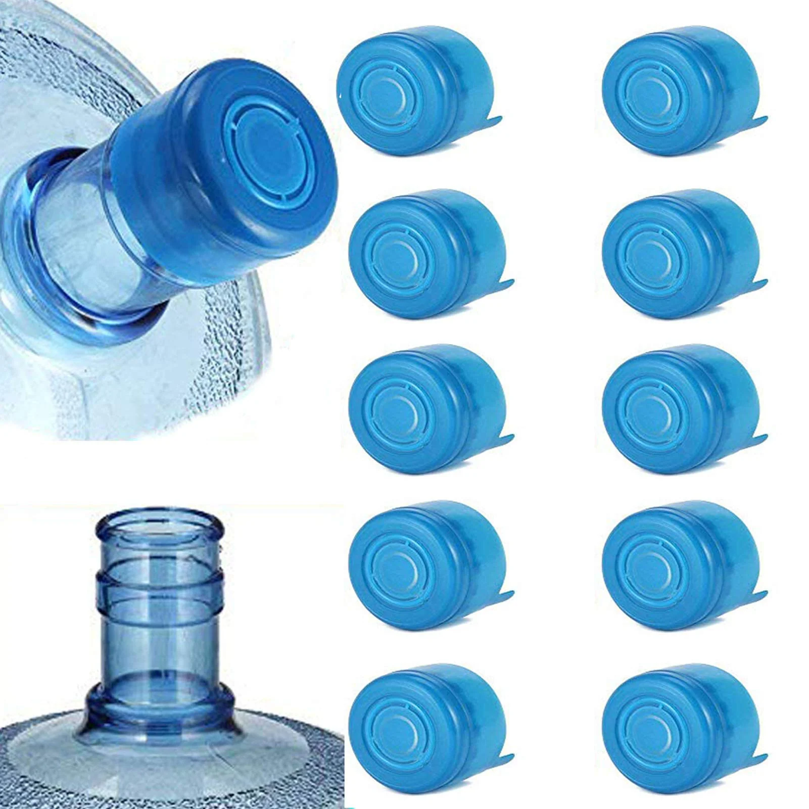 Top-Quality WINBOB 10PCS 55mm 3 and 5 Gallon Non-Spill Caps Water Bottle Snap On Cap Anti Splash Peel Smart