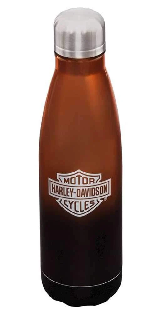 Convenient Harley-Davidson Electroplate B S Metallic Stainless Steel Water Bottle - 17 oz. Dependable