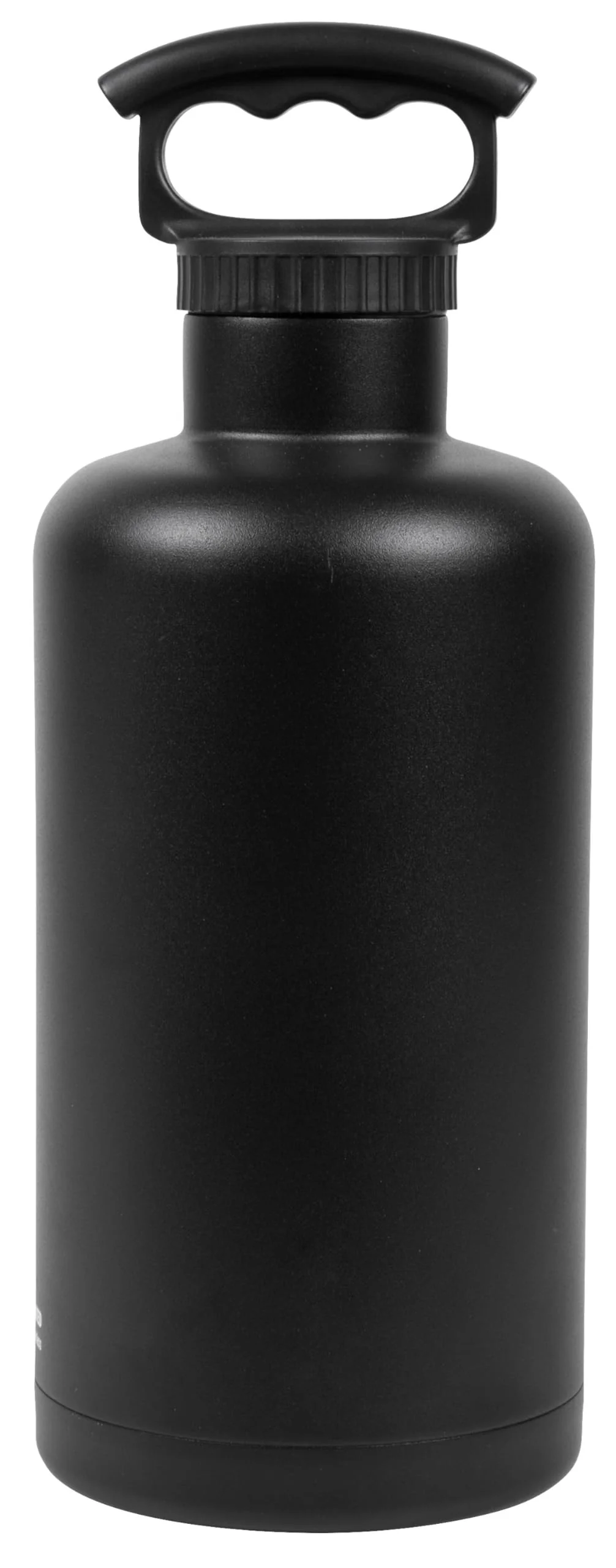Contemporary Fifty Fifty Growler Double Wall Vacuum Insulated Water Bottle Stainless Steel 3 Finger Cap w Standard Top Black 64oz 1.9L V65001BK0 Enhanced