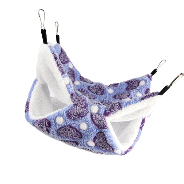 Flexible Maxbell Hamster Hammock Bed Hanging Cage Accessories for Small Animals Ferret Parrot Heart Purple Lightweight