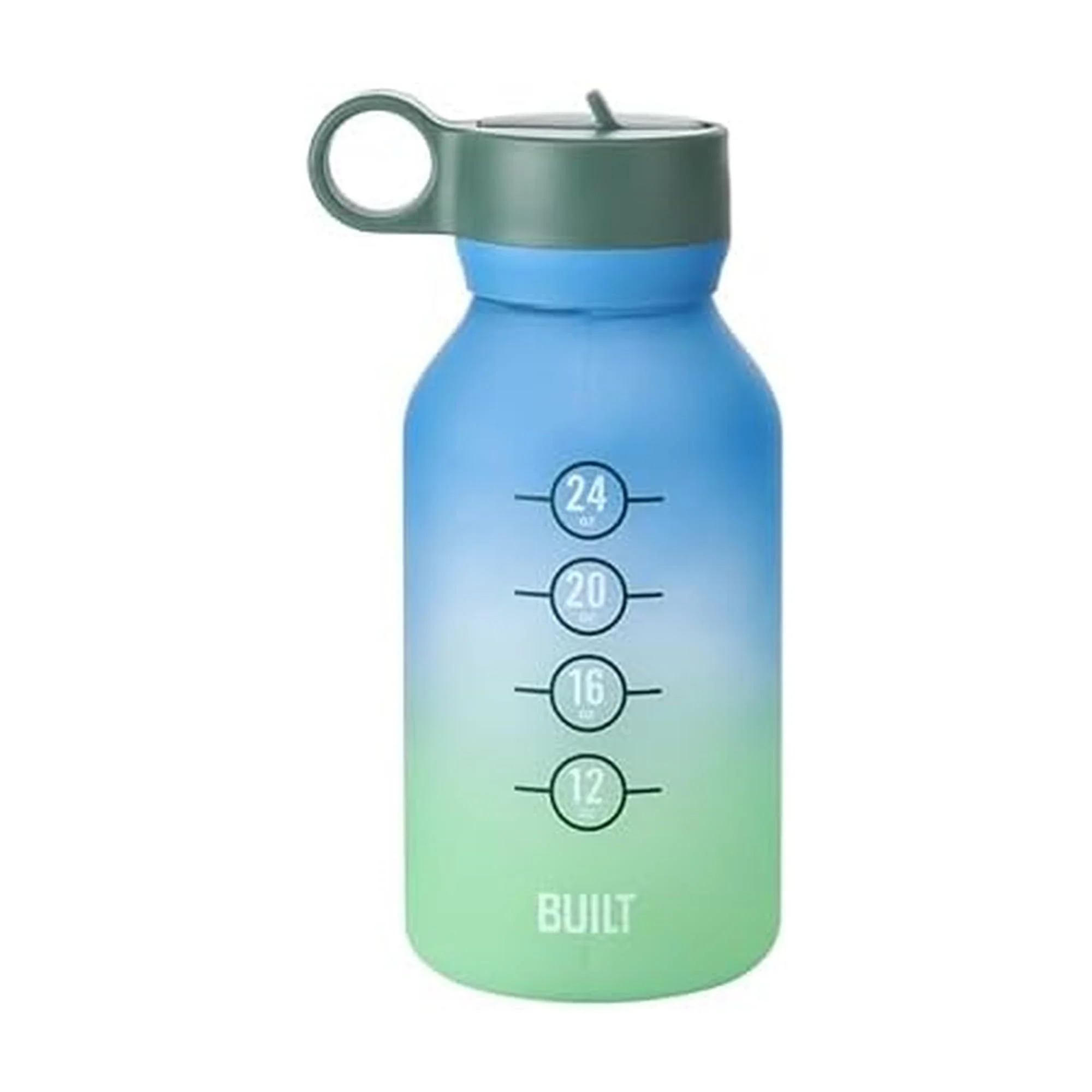 Eco-Friendly Built 32oz Single-Walled Motivational Bottle with Straw Lid Sea Glass Spill Resistant Travel Cup Keep Drinks Cold for Travel Premium
