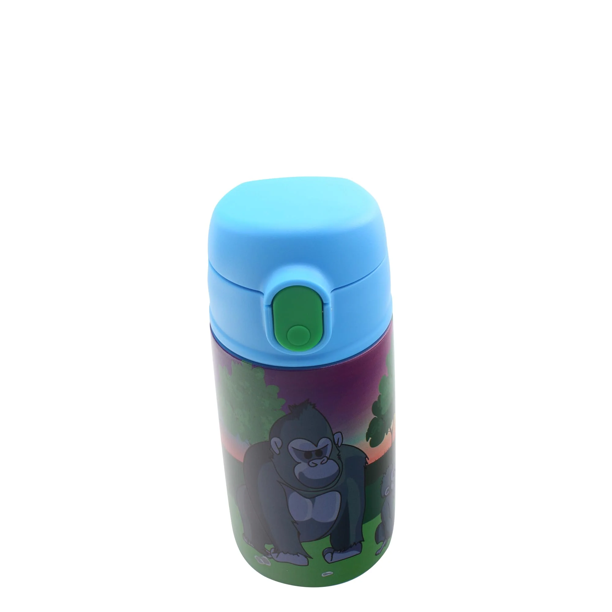 World-Class SRM Entertainment Zoo Silverback Gorilla Stainless Steel Water Bottle with Straw Lid Tumbler with Straw Spout and Flip Top Spill-Safe Lid Travel Lightweight