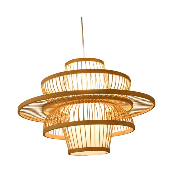 Effective Maxbell Handwoven Bamboo Lamp Shade Pendant Light Cover for Bedroom Teahouse Kitchen Exceptional