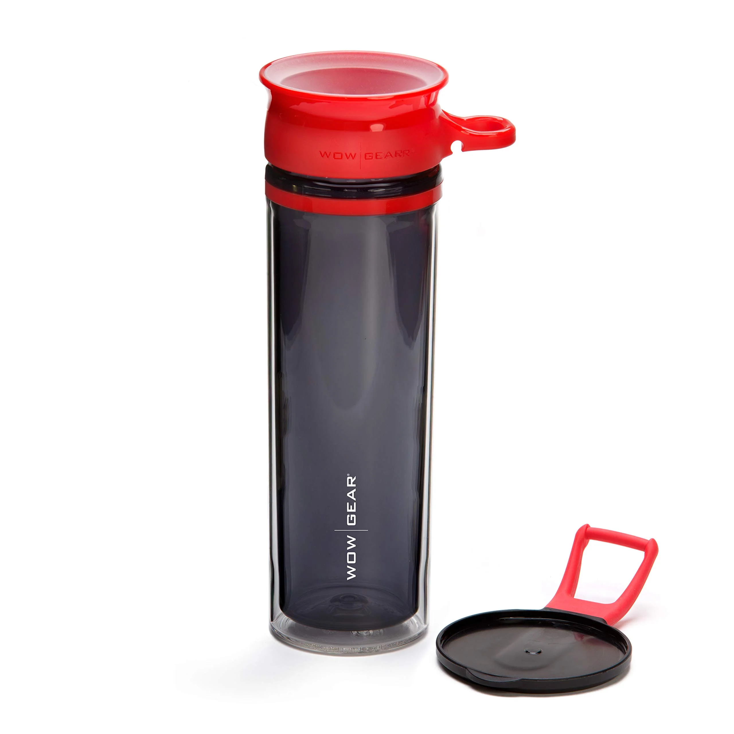 Modern WOW GEAR 360 Double Walled Tritan Water Bottle Red 20 Oz 600 Ml Trendy