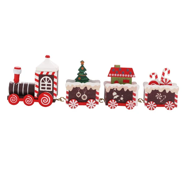 Exclusive Maxbell christmas Wooden Train train Decor Set for Outdoor Desktop red white Trusted