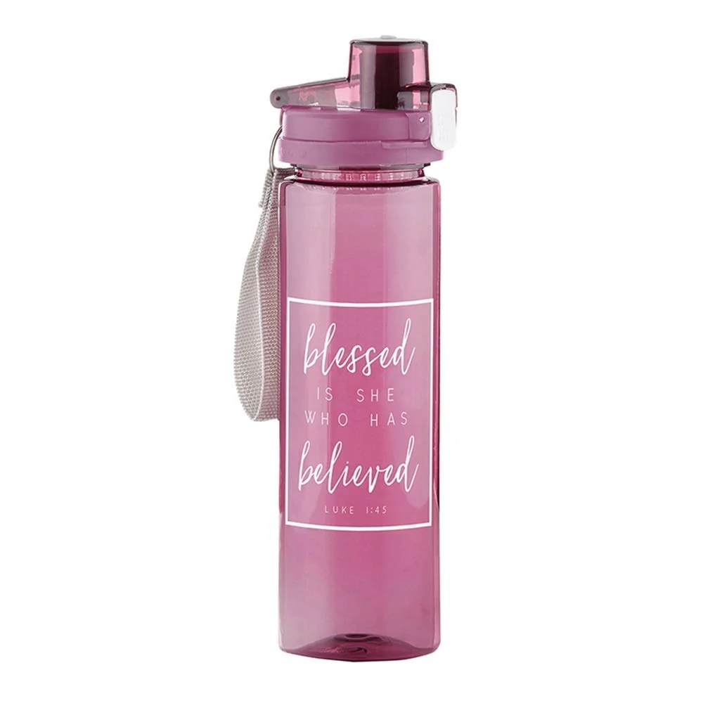 Flexible Religious Blessed Is She Who Has Believed Luke 1 45 Water Bottle 24 Ounce Unique