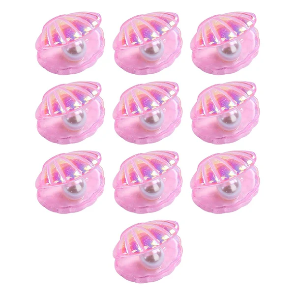 Functional Maxbell 10 Pieces Cute Resin Cabochons Charms Pearl Shells Shaped Headwear Pink High-Quality