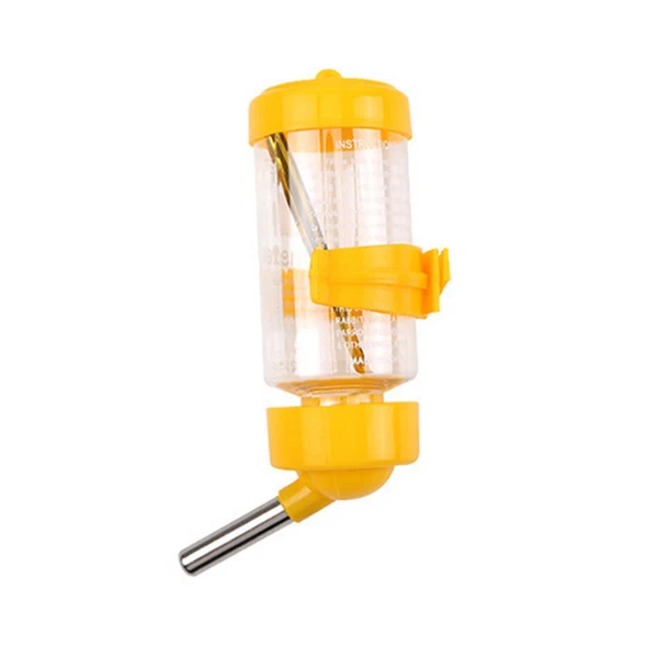 Long-Lasting Maxbell Hanging Pet Automatic Water Feeder Parrot Hamster Cage Drinking Water Bottle Yellow Pure