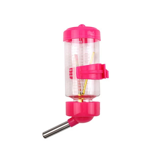 Refined Maxbell Hanging Pet Automatic Water Feeder Parrot Hamster Cage Drinking Water Bottle Rose Red Responsible