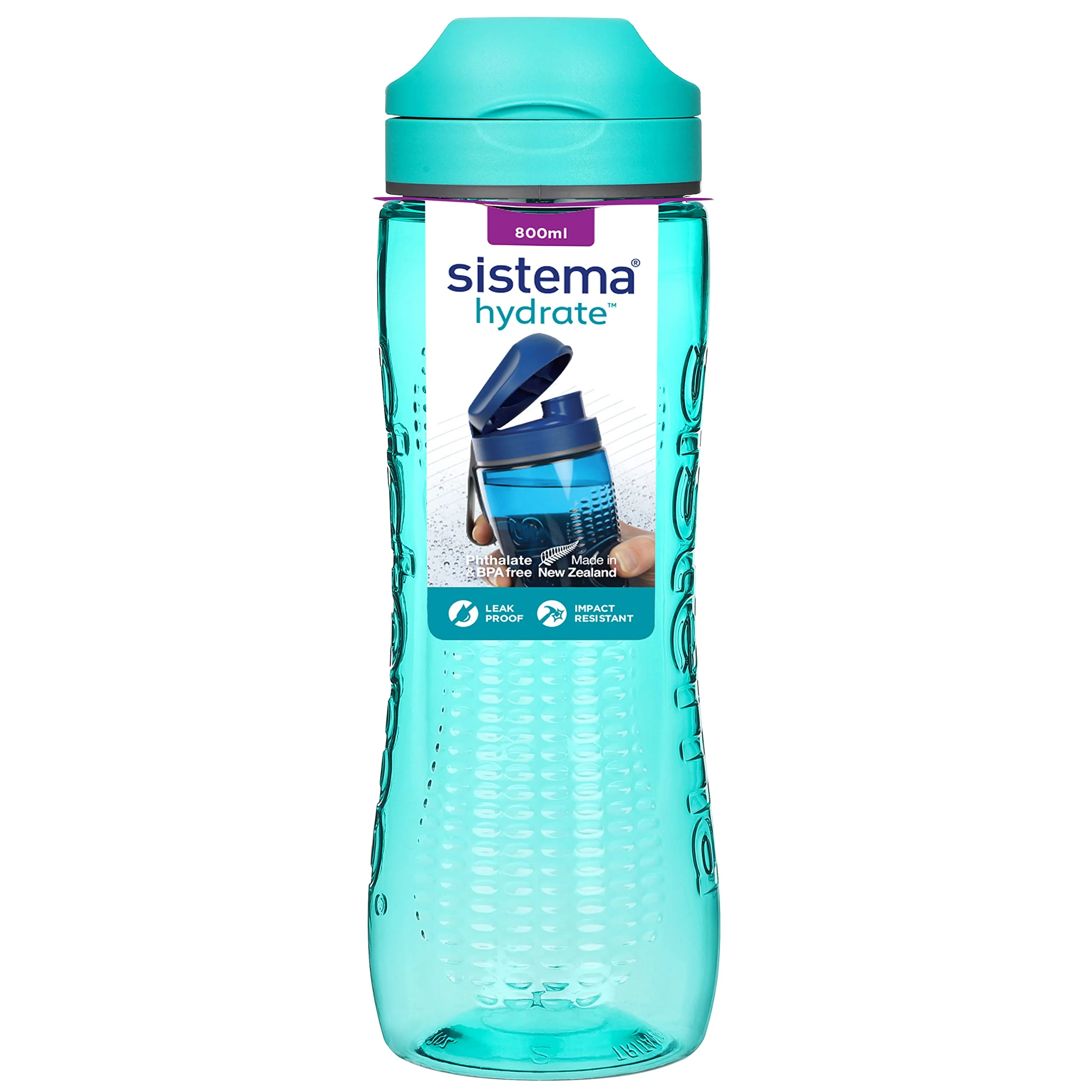 Durable Sistema Tritan Active Sports Water Bottle 800 ml Leakproof Water Bottle BPA- Assorted Colours Environmentally Friendly