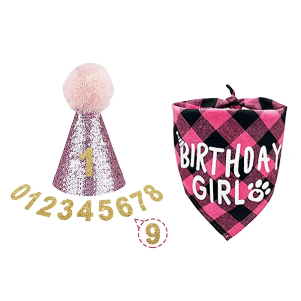 High-Performance Maxbell Lovely pet Bibs Hat Neckerchief Saliva Towel for Masquerade Pink Sophisticated