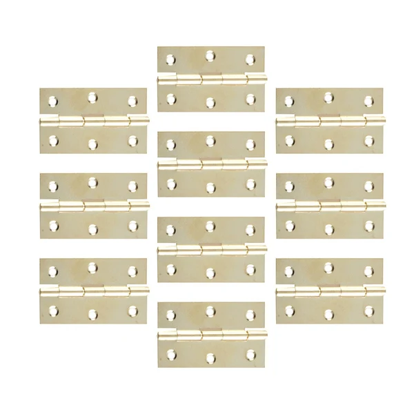 Long-Lasting Maxbell 10Pcs Metal Hinges Closing Hinge Connectors for Closet Cabinet Wooden Box Yellow Pure