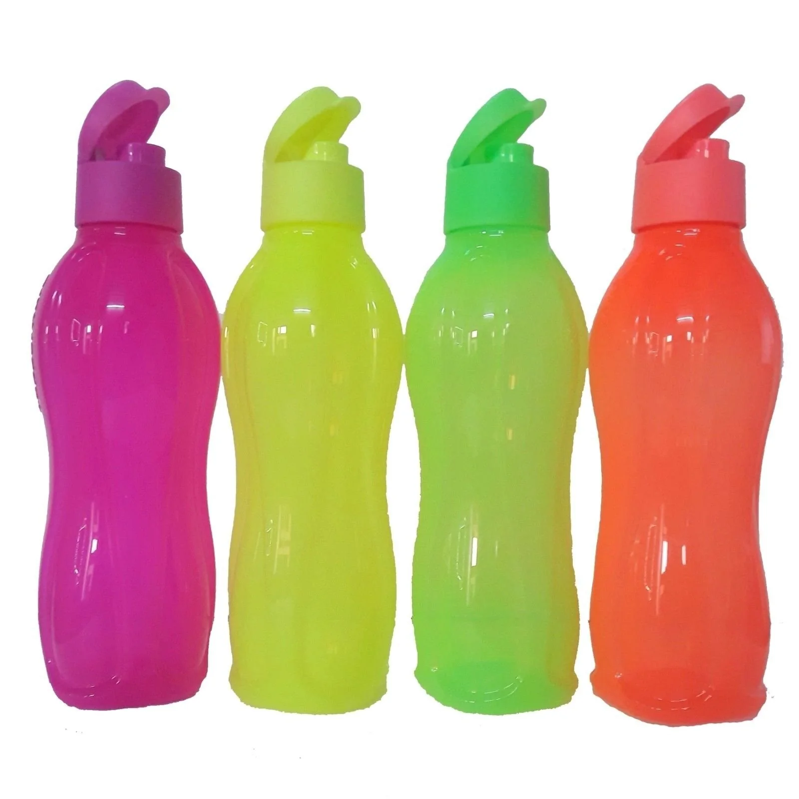 Healthy Tupperware Eco FlipTop Water Bottle Bottles 750ml - 25.3 Oz Set of 4 Soft